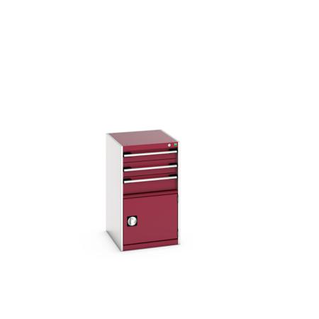 40018043-24V Bott 1 Door, 3 Drawer Sheet Steel Floor Standing Storage Cabinet, 525 X 650 X 900mm