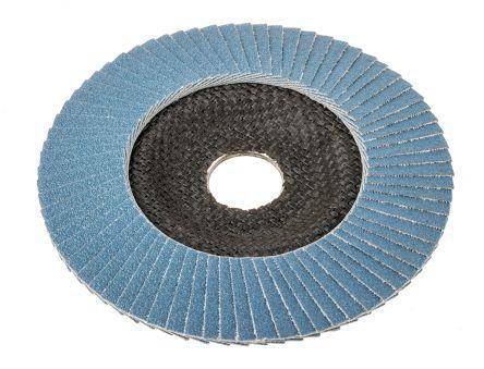 851-7685 RS Pro Zirconia Aluminium Medium Flap Disc, P80 Grit, 13300rpm, 125mm x 22mm Bore