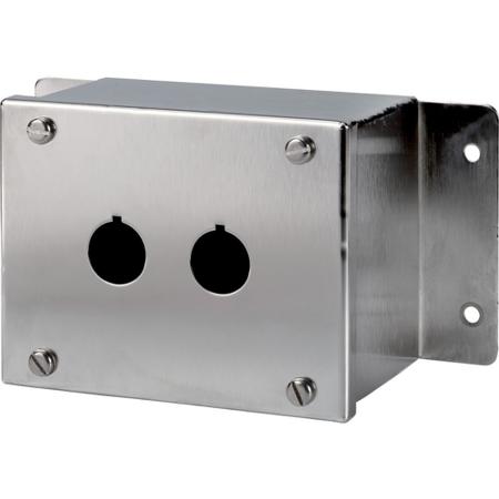 118458-M22-I2M-SS Eaton Grey Stainless Steel RMQ Titan Enclosed Push Button - 2 Hole 22mm Diameter