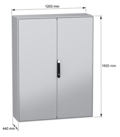 NSYSM1612402DP Schneider Electric NSYSM Series Sheet Steel General Purpose Enclosure, IP55, 1600 x 1200 x 400mm