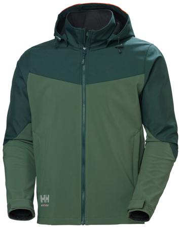 74290_474-M Helly Hansen OXFORD 1 Green, Waterproof and Breathable Jacket Front Zip, M 1 EA