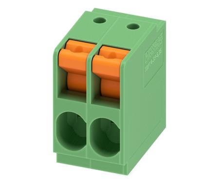 1017521 Phoenix Contact TDPT 4/ 2-SP-6.35-ZB Series PCB Terminal Block, 2-Contact, 6.35mm Pitch, Through Hole Mount, 1-Row,