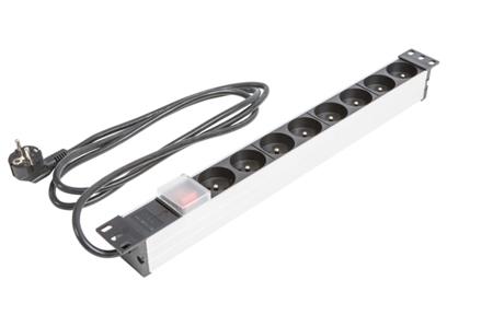 49BM8IPPM CAE Multimedia Connect Schuko 8 Gang Power Distribution Unit, 2m Cable, 16A, 250 V ac