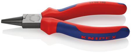 22 02 140 Knipex Round Nose Pliers, 140 mm Overall, Pointed, Straight Tip, 28mm Jaw