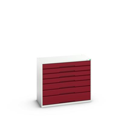 16925229-24 Bott 7 Cabinet, Steel, 900mm x 1050mm x 550mm, Light Grey, Red