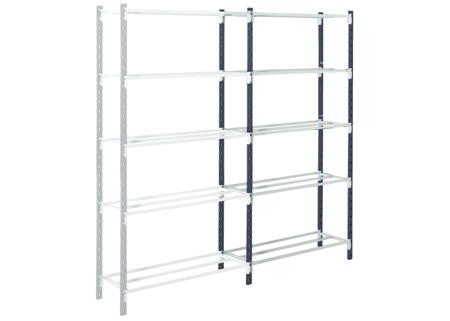ZATUBIND2012305S1 Manorga RAL 7035 Light Grey 5 Shelf Sheet Steel Quickshelf Extension Bay, 2000mm x 1250mm, 300mm, 122kg Load