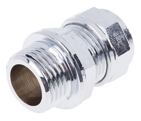 285-8687 RS Pro 15mm x 1/2 in BSPP Male Straight Coupler Brass Compression Fitting