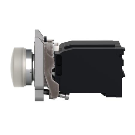 XB4BV5B1 Schneider Electric, XB4, Panel Mount White Universal LED Pilot Light Complete, 22mm Cutout, IP66, IP67, IP69, IP69K,