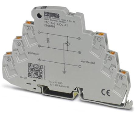 2906806 Phoenix Contact 30 V dc 10 (Discharge)kA TTC Surge Protection Device, DIN Rail Mounting