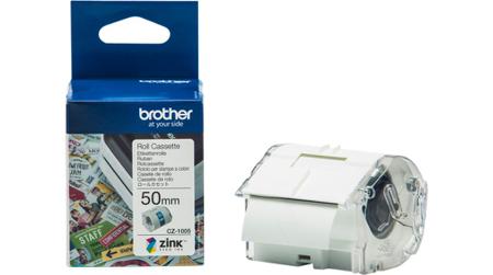 CZ-1005 Brother CZ on White Label Printer Tape, 5 m Length, 50 mm Width