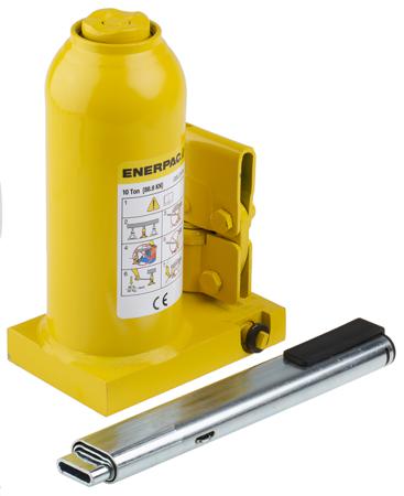 GBJ010A Enerpac Bottle Jack, 10t Maximum Load, 219mm - 444mm Maximum Range