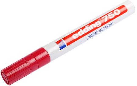750-002 Edding Red 2 → 4mm Medium Tip Paint Marker Pen for use with Glass, Metal, Plastic, Wood