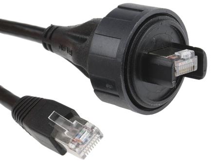 PX0837/3M00 Bulgin, 3m Cat5e, Black RJ45 to Male RJ45 Male, S/FTP Shielded, Terminated PUR Sheath