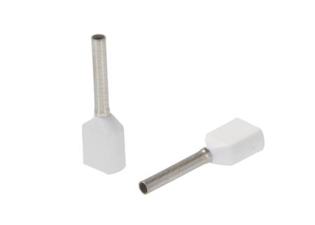3203309 Phoenix Contact, 5-10 WH, AI-TWIN 2X 0 Ferrule, 17mm Pin Length, 1.5mm Pin Diameter, White