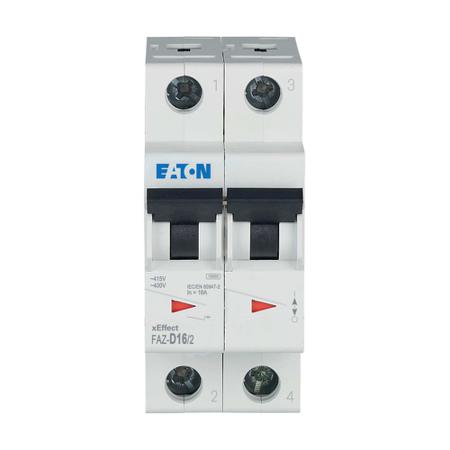 278783 FAZ-D16/2 Eaton xEffect MCB, 2P, 16A Curve D, 240 → 415V AC, 10 kA Breaking Capacity