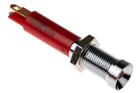 211-156 RS Pro Red LED Indicator, 12 V dc, 3 mm Lamp Size, 6mm Mounting Hole Size