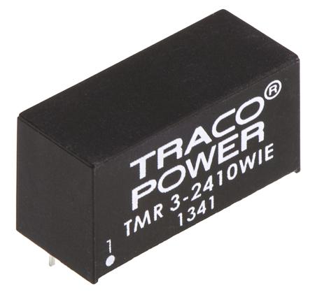 TMR-3-2410WIE TRACOPOWER Through Hole 3W Isolated DC-DC Converter, Vin 9 → 36 V dc, I/O isolation 1500V dc, Vout 3.3V dc
