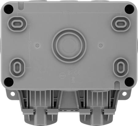 WP24-02 BG Electrical Storm Grey 2 Gang Plug Socket, 0 Poles, 13A, Type G - British, Outdoor Use