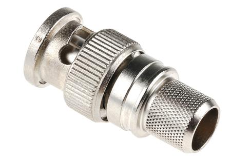J01000A0059 Telegartner Straight 50Ω Cable Mount BNC Connector Plug, Crimp Termination RG213/U Nickel