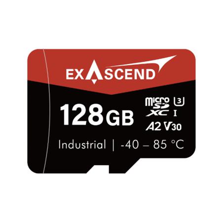 EX128GUSDV30-IDE Exascend 128 GB Industrial MicroSDXC Micro SD Card, A2, Class 10, UHS-1 (U3), V30