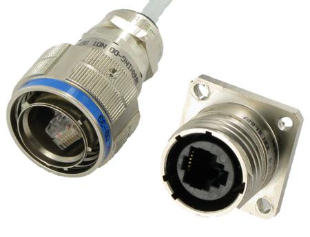 RJFTVX6MG Amphenol Socapex Male Ethernet Connector, Flange Mount, Cat6 1 Port 8 -Way