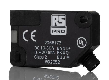 206-6173 RS PRO Inductive Rectangular Proximity Sensor, 4 mm Detection, PNP NO, 10 → 30 V dc
