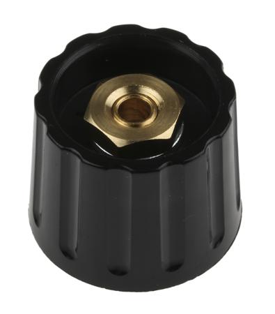 463-8463 RS PRO 21.3mm Black Potentiometer Knob for 6.4mm Shaft Slotted