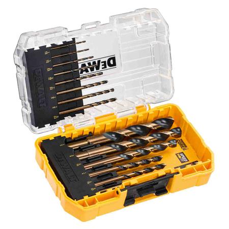 DT70727-QZ DeWALT 14-Piece Twist Drill Bit Set for Multi-Material, 8mm Max, 1mm Min, HSS-G Bits