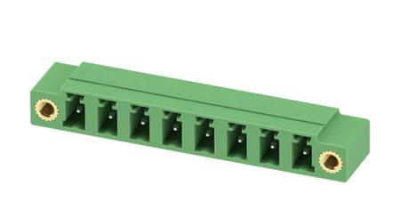 1847521 Phoenix Contact, 5.08mm Pitch, MC 1.5/ 8-GF-5.08, 8 Way, Right Angle, Pluggable Terminal Block, Header, Through Hole,