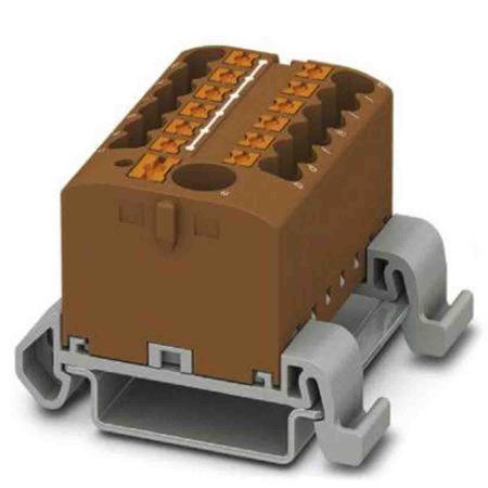3273230 Phoenix Contact Distribution Block, 13 Way, 4mm², 24A, 690 V, Brown