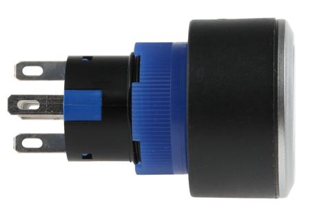 175-8286 Single Pole Double Throw (SPDT) Lock Push Button Switch, IP65, 22.2 Dia.mm, Panel Mount Red LED, 250V ac