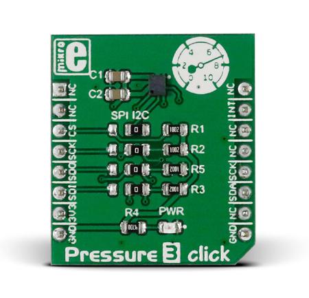 MIKROE-2293 MikroElektronika Pressure 3 Click Barometric Pressure Sensor MikroBus Click Board for DPS310