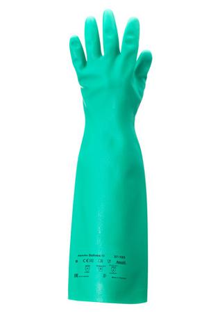 37185110 Ansell AlphaTec Solvex, Green Nitrile Coated Work Gloves, Size 11