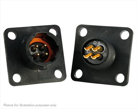 UTS08E4P Souriau Sunbank by Eaton Circular Connector, 4 Contacts, Flange, Standard Connector, Plug, Male, IP68, IP69K, UTS Series