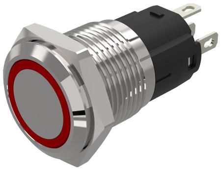 82-4151.11A4 EAO 82 Series Illuminated Illuminated Push Button Switch, Momentary, Panel Mount, 16mm Cutout, SPDT, Red/Green LED,