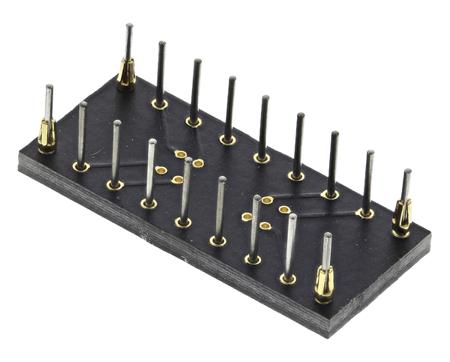 W9504RC Winslow Straight Through Hole Mount 1.27 mm, 2.54 mm Pitch IC Socket Adapter, 18 Pin Female SOP to 18 Pin Male DIP