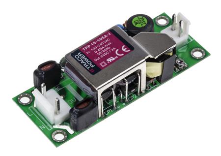 TPP-15-105A-J TRACOPOWER 15W Embedded Switch Mode Power Supply SMPS, 3A, 5V dc Medical Approved