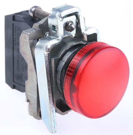 XB4BV64 Schneider Electric, Harmony XB4, Panel Mount Red Pilot Light, 22mm Cutout, 250V