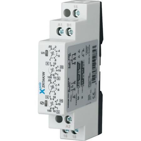 110747 ZRTAK/W Eaton ZRTAK Series DIN Rail Mount Timer Relay, 24 - 240V ac/dc, 1-Contact, 0.05 - 360000s, 2-Function, SPDT