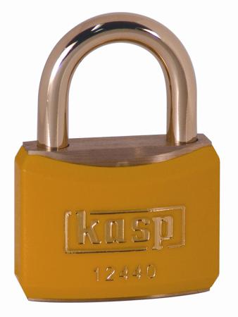 K12440YELD Kasp Padlock Brass Padlock, 6.4 mm Shackle, 40mm Body