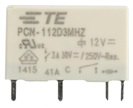 PCN-112D3MHZ TE Connectivity SPNO Non-Latching Relay PCB Mount, 12V dc Coil, 3 A