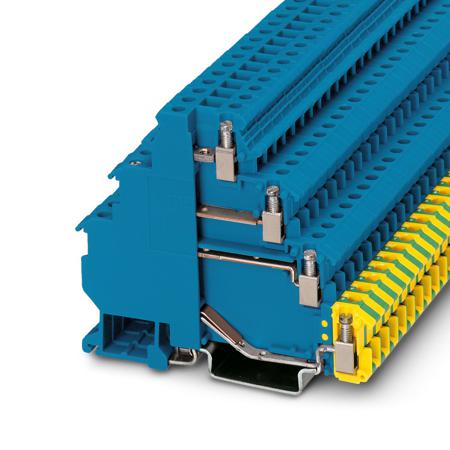 1043463 Phoenix Contact VIOK 1.5-3D/PE-EXBU Series Blue Terminal Block, 2.5mm², Triple-Level, Screw Termination