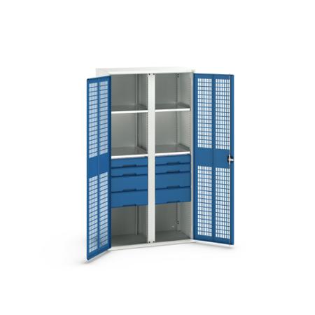 16926778-11 Bott 2 Door, 8 Drawer Sheet Steel Cupboard, 1050 x 550 x 2000mm