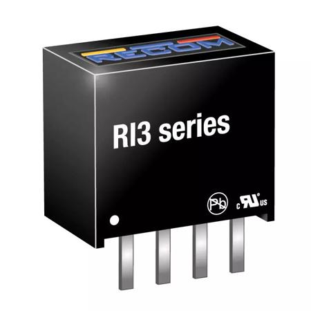 RI3-0509S Recom RI3 3W Isolated DC-DC Converter Through Hole, Vin 5 V dc, Vout 9V dc, I/O isolation 1kV