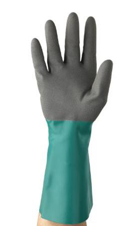 58435090 Ansell AlphaTec 58-435 Green Nitrile Abrasion Resistant, Chemical Resistant Gloves, Size 9, Large, Nitrile Coating