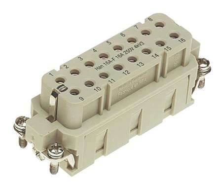 09330102691 HARTING Heavy Duty Power Connector Insert, 16A, Male, Han E Series, 10 Contacts