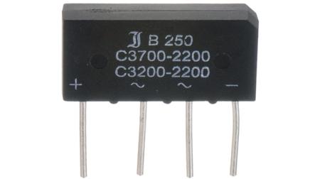 B80C3700-2200A Diotec Bridge Rectifier, 4.8A, 160V, 4-Pin