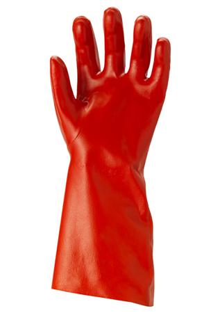 15554090 Ansell AlphaTec 15-554 Red PVC Chemical Resistant Work Gloves, Size 9, L, PVC Coating