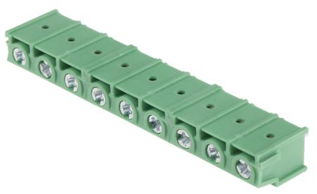 1988176 Phoenix Contact PT 2.5/ 9-7.5-H Series PCB Terminal Block, 7.5mm Pitch, Through Hole Mount, Screw Termination