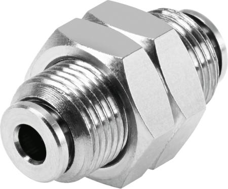 NPQH-H-Q6-E-P10 Festo Pneumatic Bulkhead Tube-to-Tube Adapter Straight Push In 6 mm to Push In 6 mm